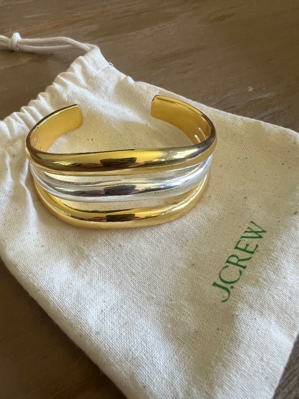 Jcrew Mixed Metal Cuff Bracelet Pl